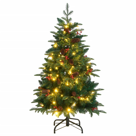 vidaXL Artificial Hinged Christmas Tree 150 LEDs 59.1"