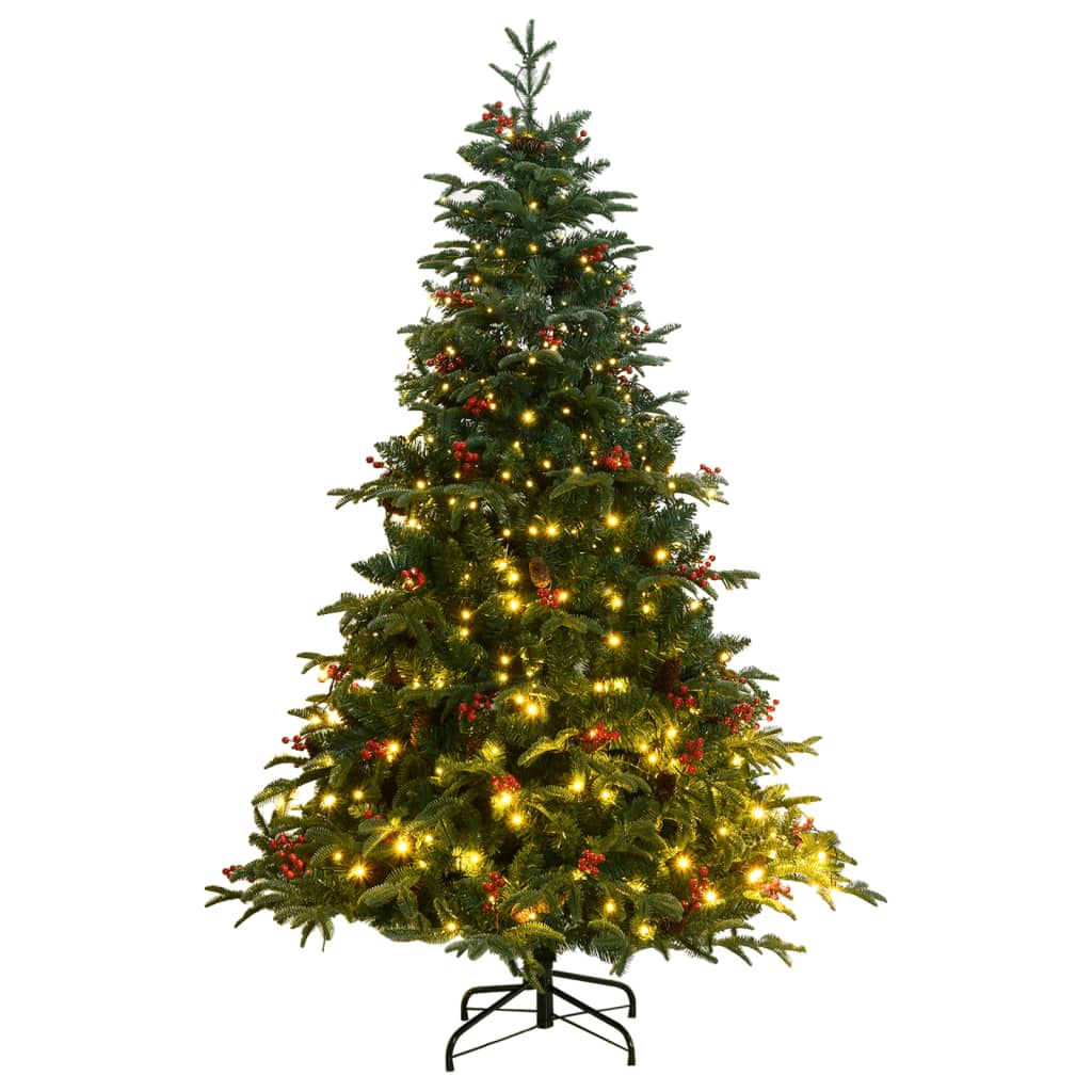 vidaXL Artificial Hinged Christmas Tree 300 LEDs 70.9"