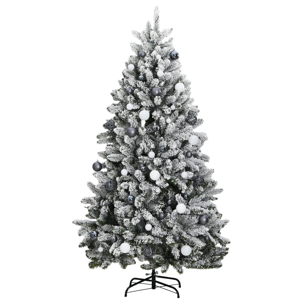 Artificial Hinged Christmas Tree 300 LEDs & Ball Set 82.7"