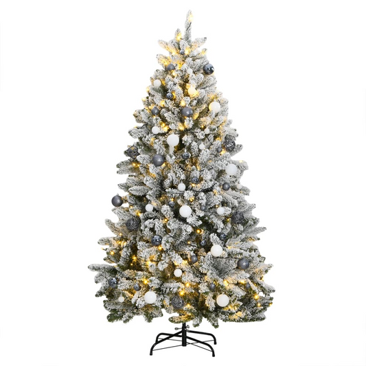 Artificial Hinged Christmas Tree 300 LEDs & Ball Set 70.9"