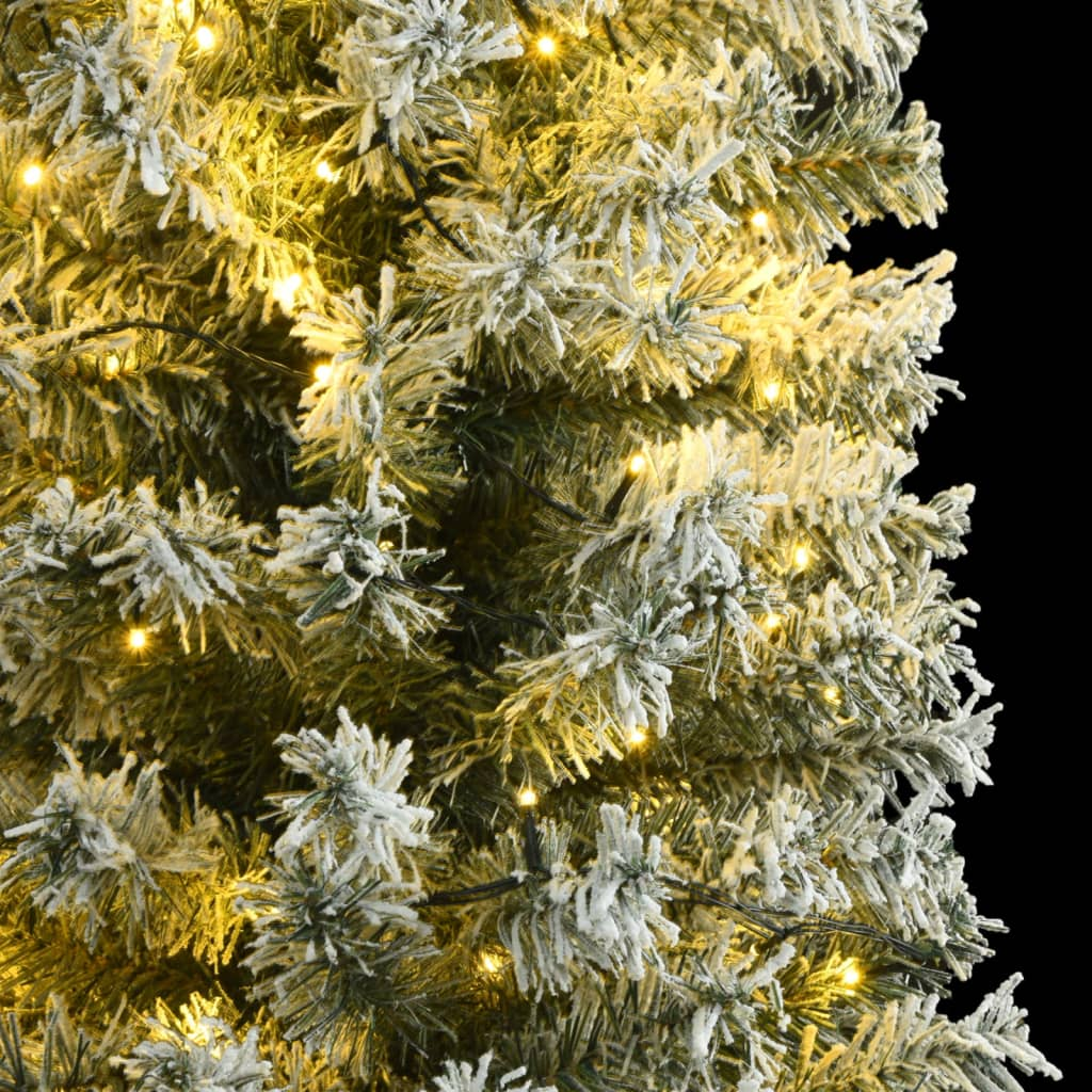 vidaXL Slim Christmas Tree 300 LEDs & Flocked Snow 106.3"