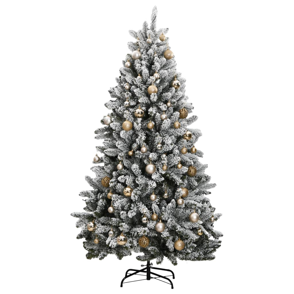 Artificial Hinged Christmas Tree 300 LEDs & Ball Set 82.7"