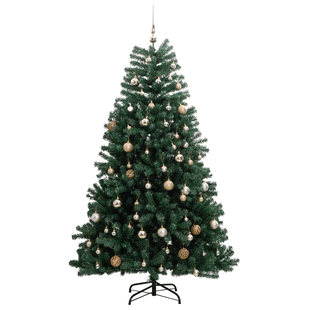 Artificial Hinged Christmas Tree 150 LEDs & Ball Set 59.1"