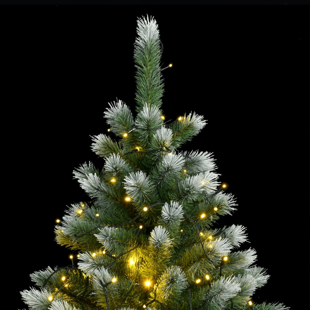 Artificial Hinged Christmas Tree 150 LEDs & Flocked Snow 59.1"