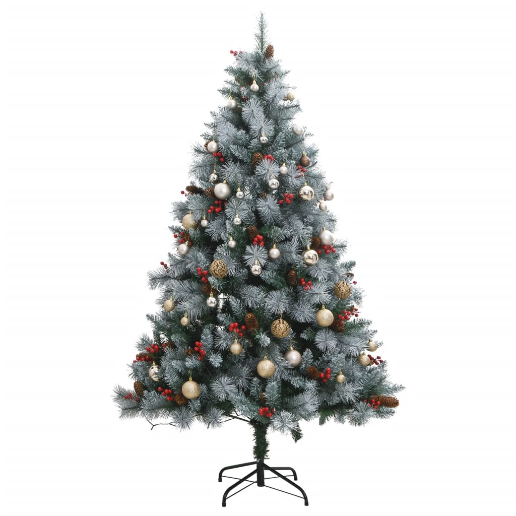 Artificial Hinged Christmas Tree 300 LEDs & Ball Set 82.7"