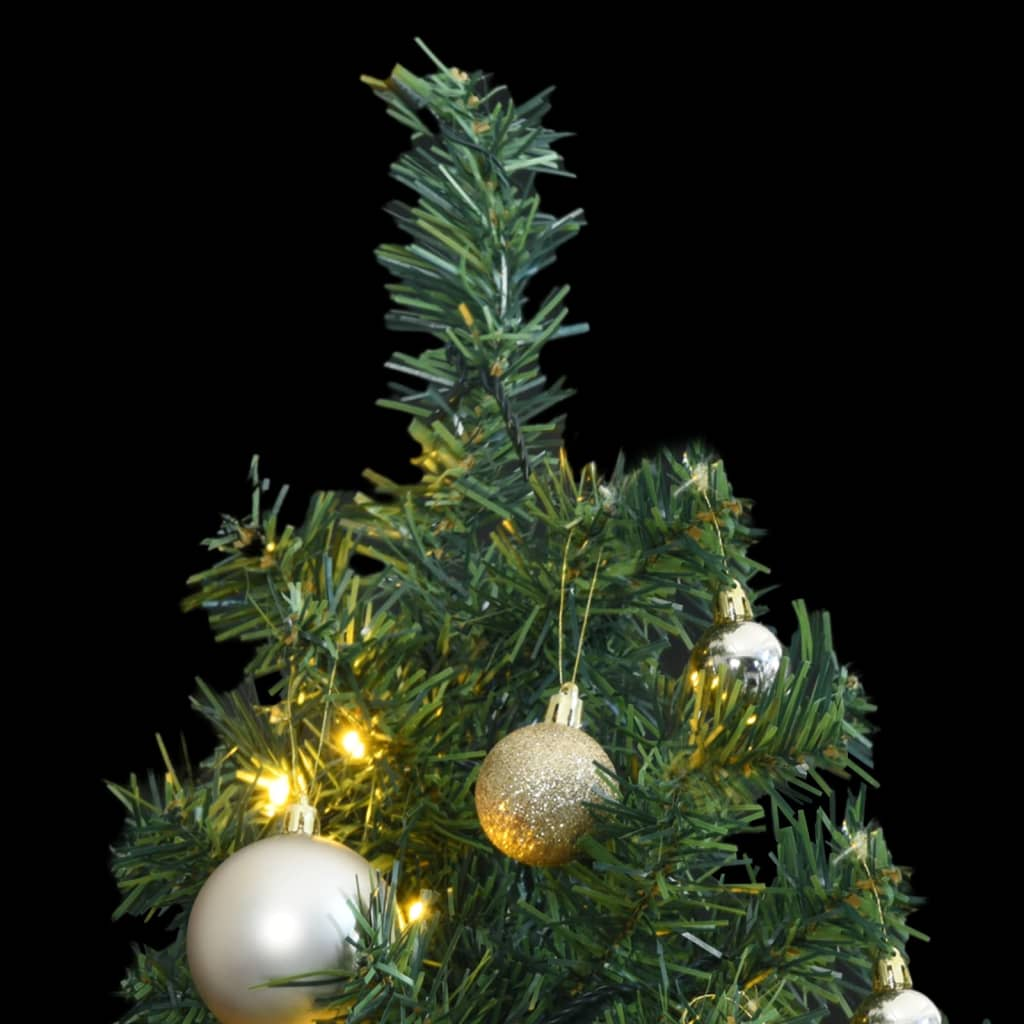 vidaXL Slim Christmas Tree 300 LEDs & Ball Set 106.3"