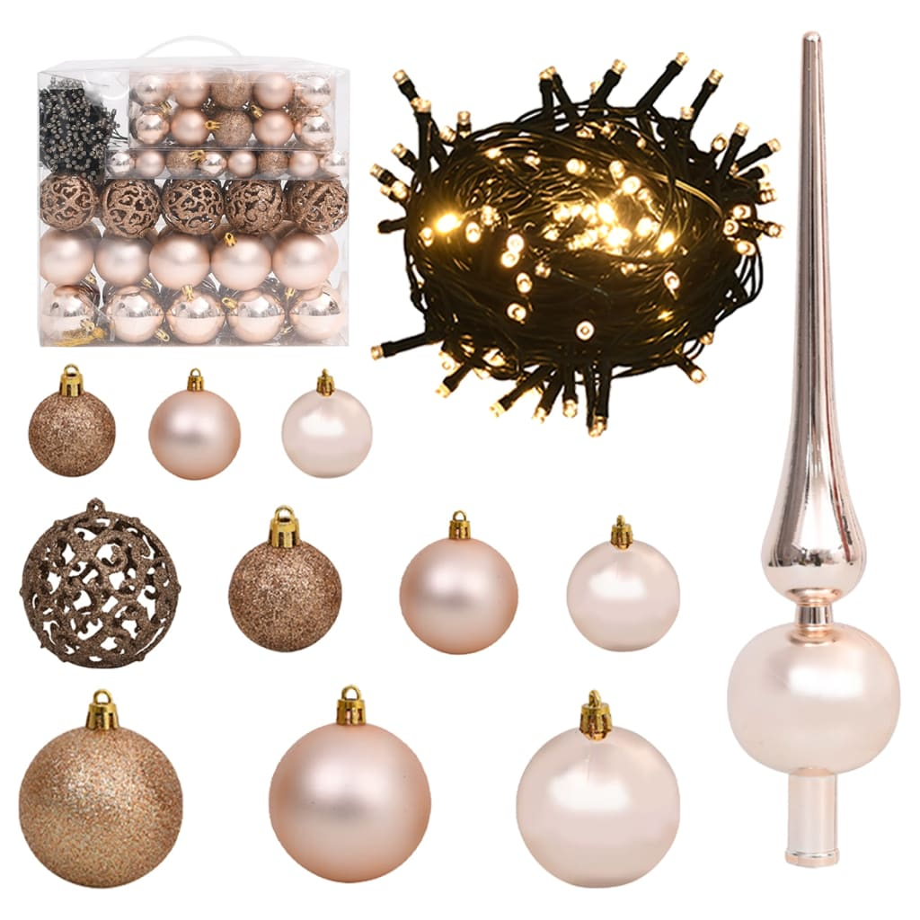 vidaXL Slim Christmas Tree 300 LEDs & Ball Set 106.3"