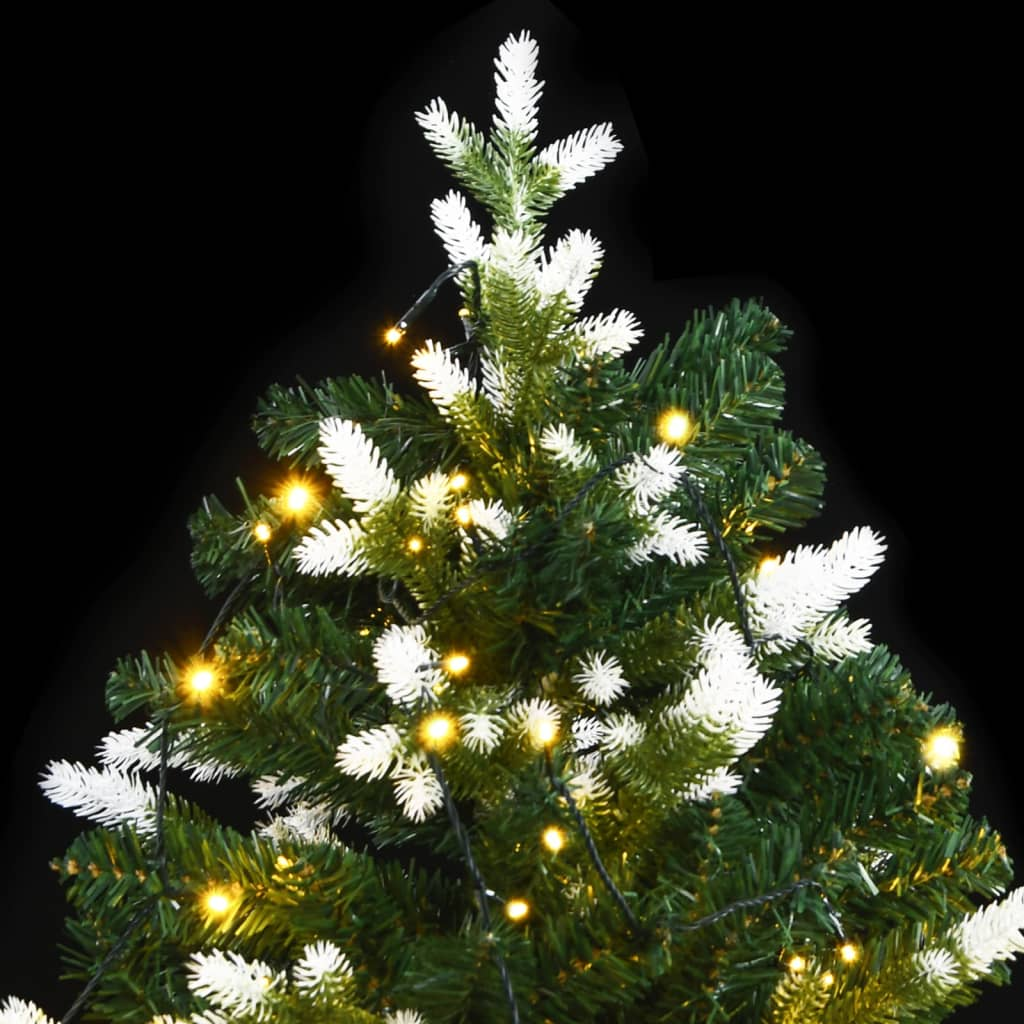 Artificial Hinged Christmas Tree 300 LEDs & Flocked Snow 82.7"