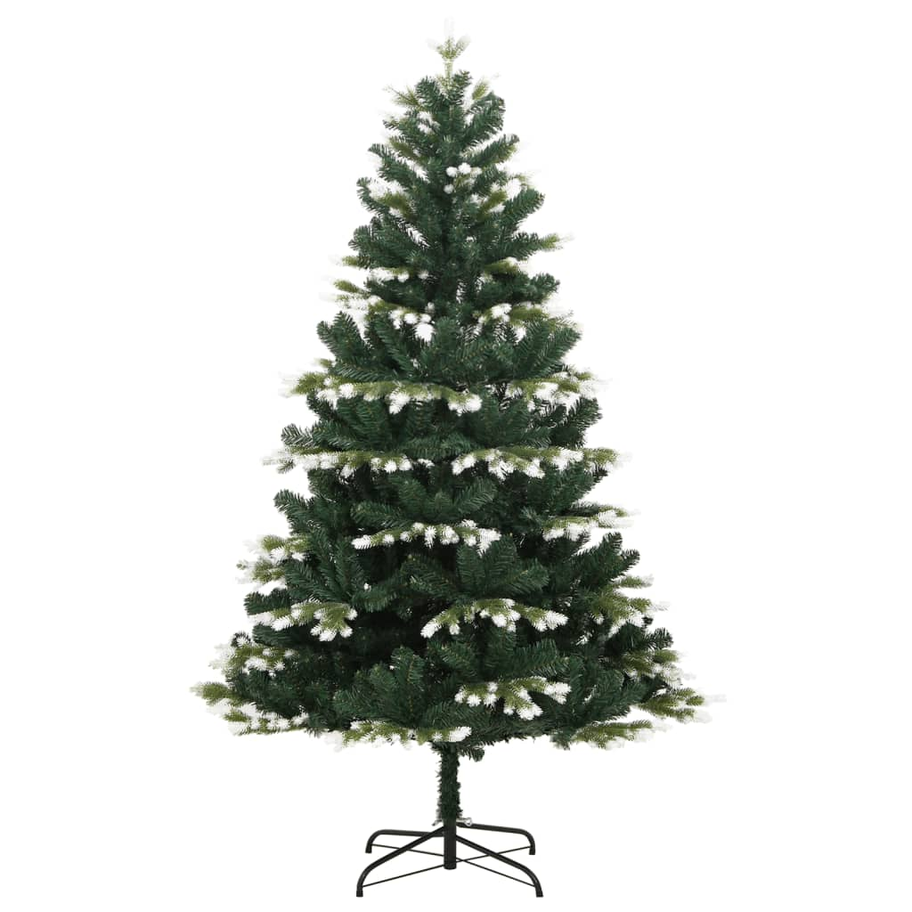 Artificial Hinged Christmas Tree 300 LEDs & Flocked Snow 82.7"