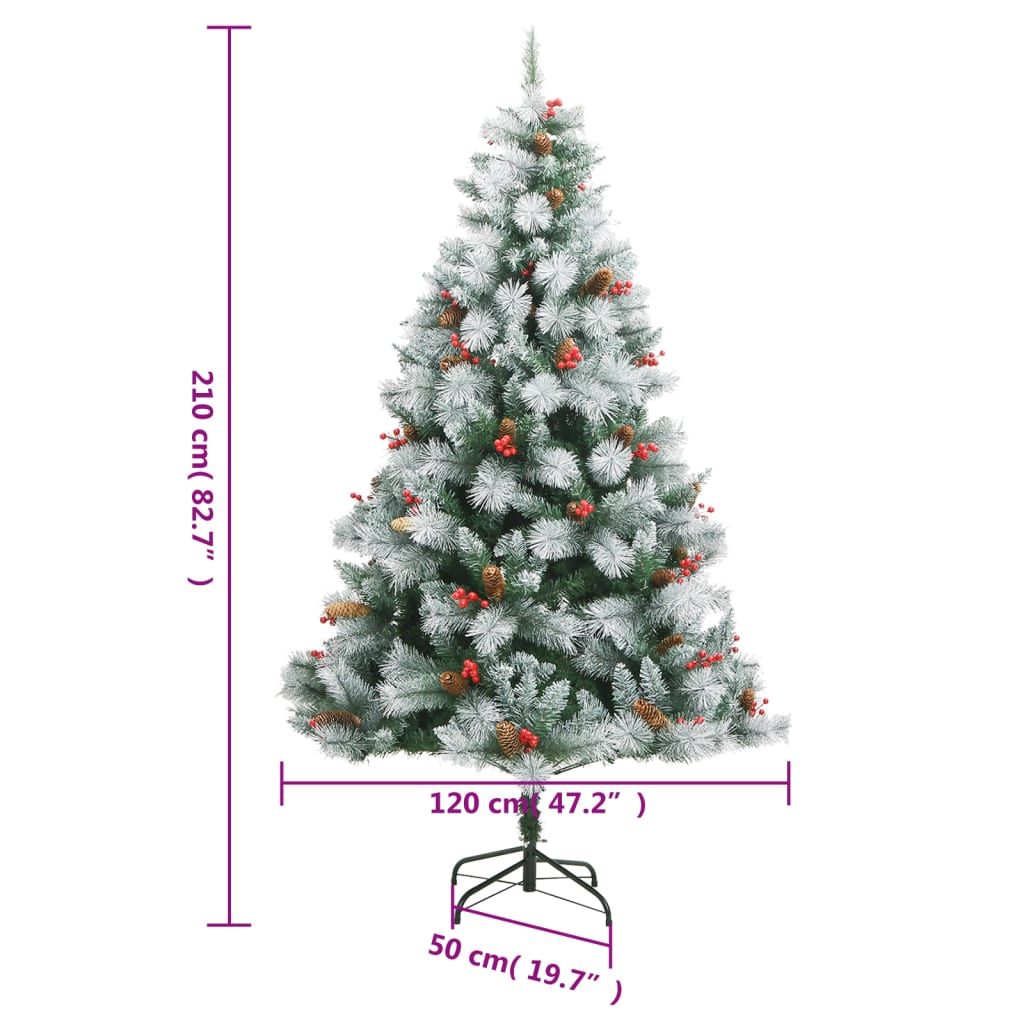 vidaXL Artificial Hinged Christmas Tree 300 LEDs 82.7"