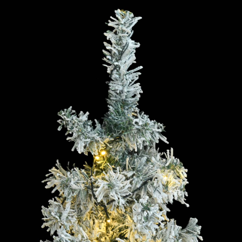 Slim Christmas Tree 300 LEDs & Flocked Snow 118.1"