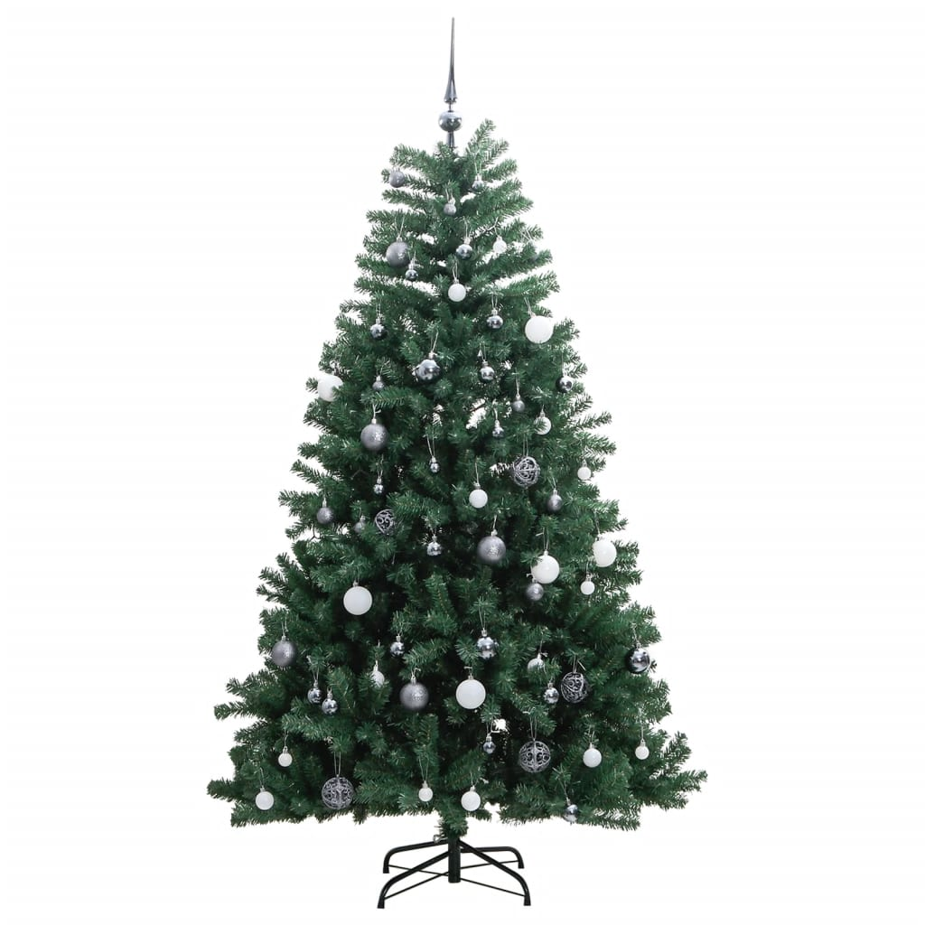 Artificial Hinged Christmas Tree 150 LEDs & Ball Set 59.1"