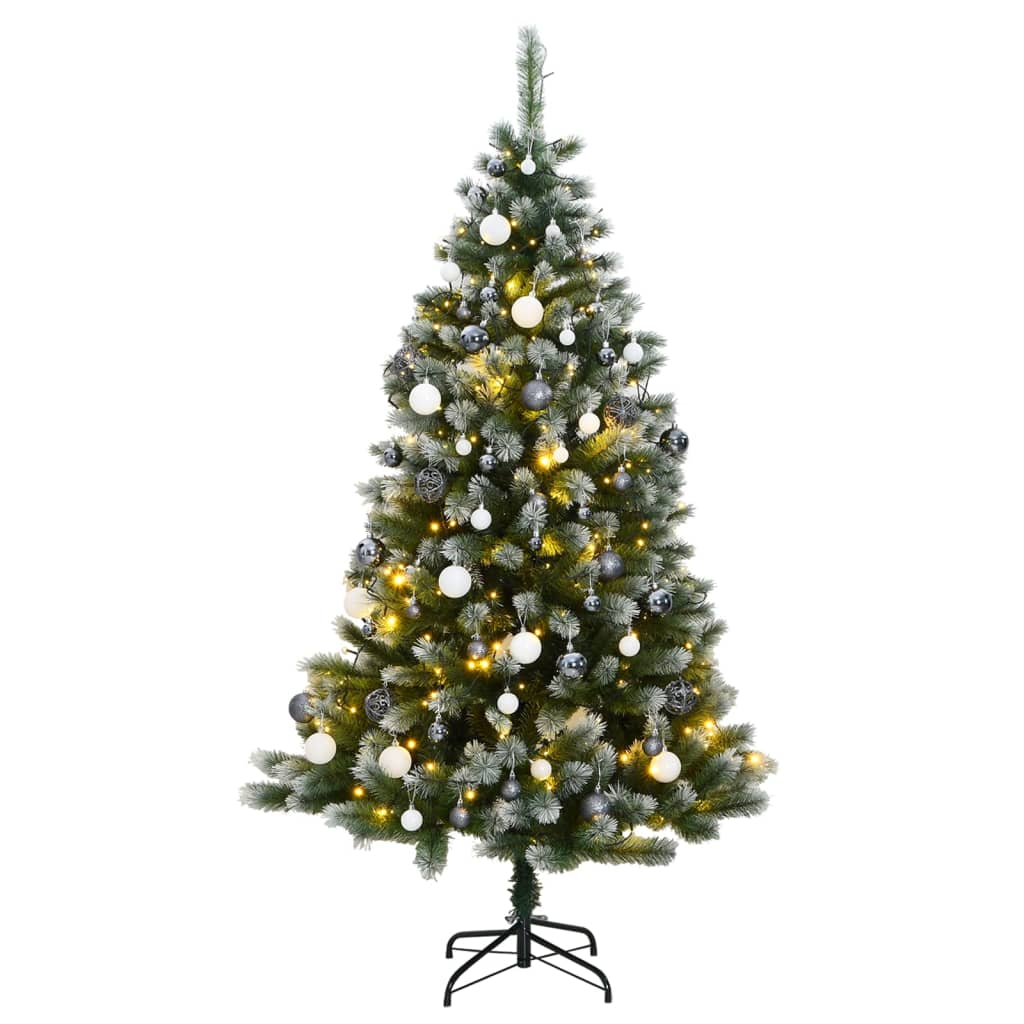 Artificial Hinged Christmas Tree 150 LEDs & Ball Set 59.1"