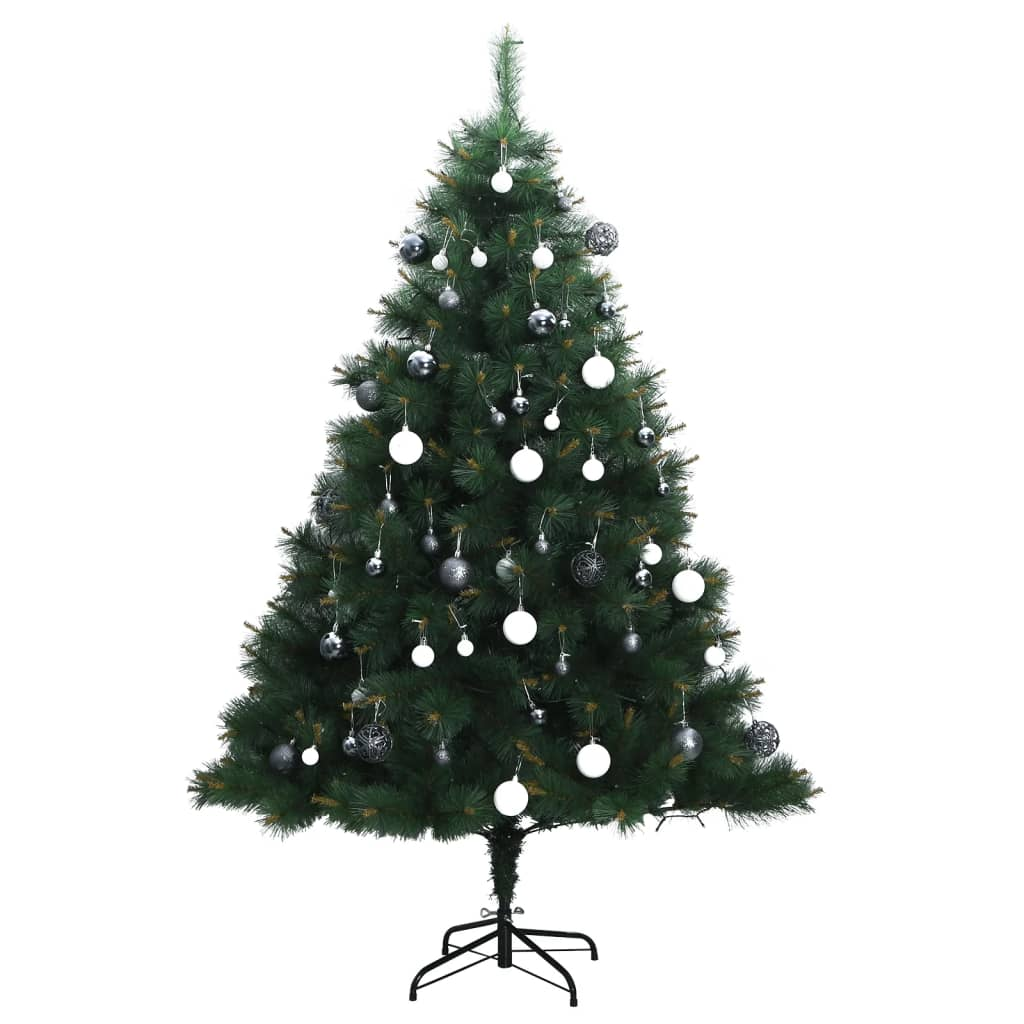 Artificial Hinged Christmas Tree 300 LEDs & Ball Set 82.7"