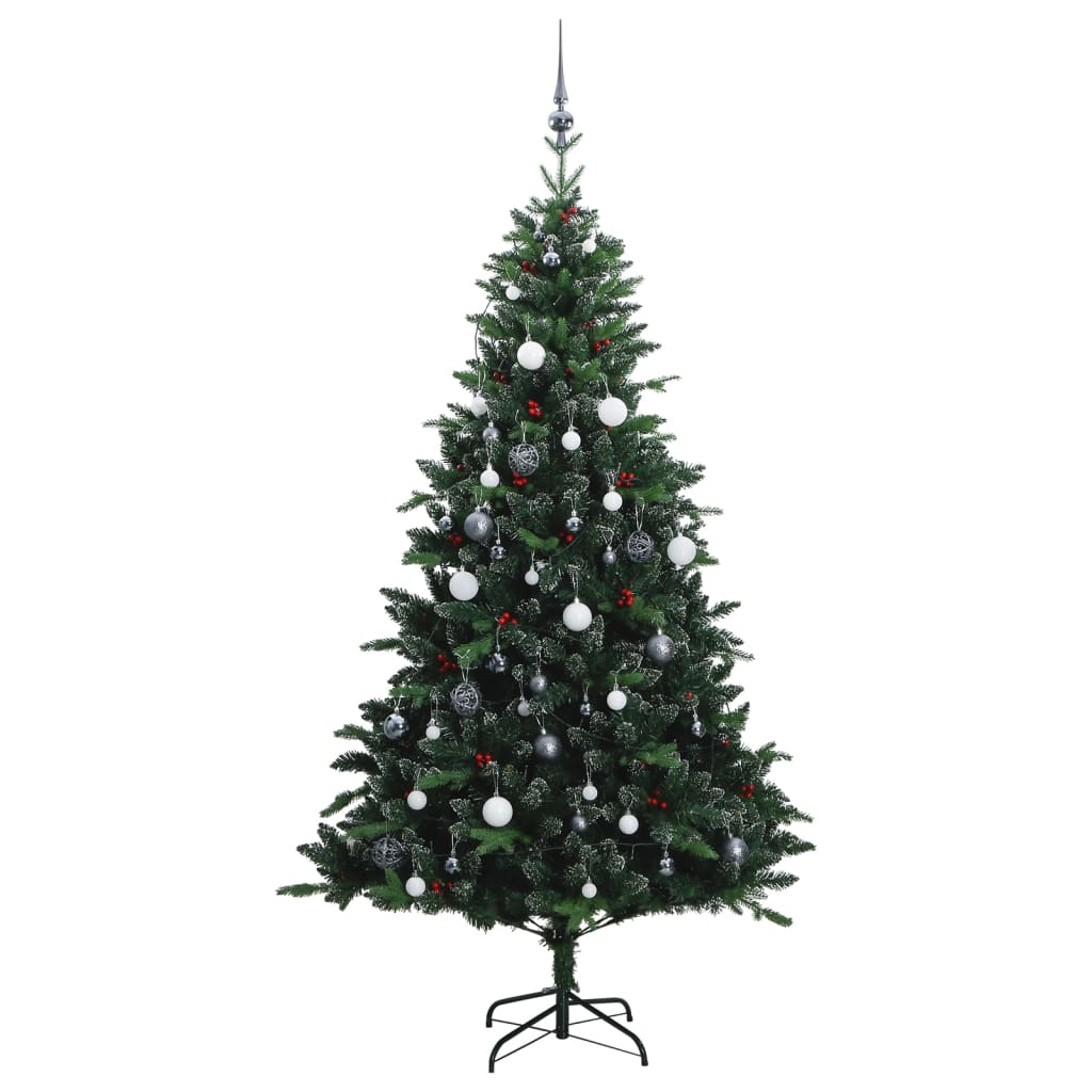 Artificial Hinged Christmas Tree 300 LEDs & Ball Set 82.7"