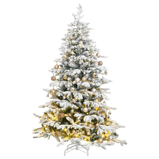 Artificial Hinged Christmas Tree 300 LEDs & Ball Set 70.9"