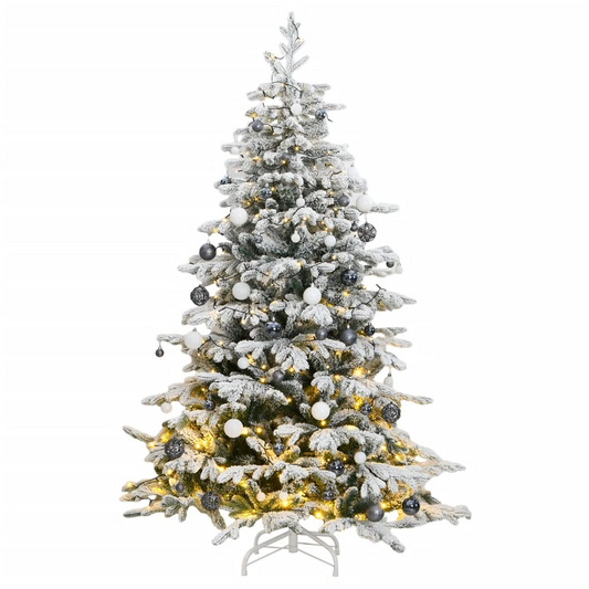 Artificial Hinged Christmas Tree 300 LEDs & Ball Set 70.9"