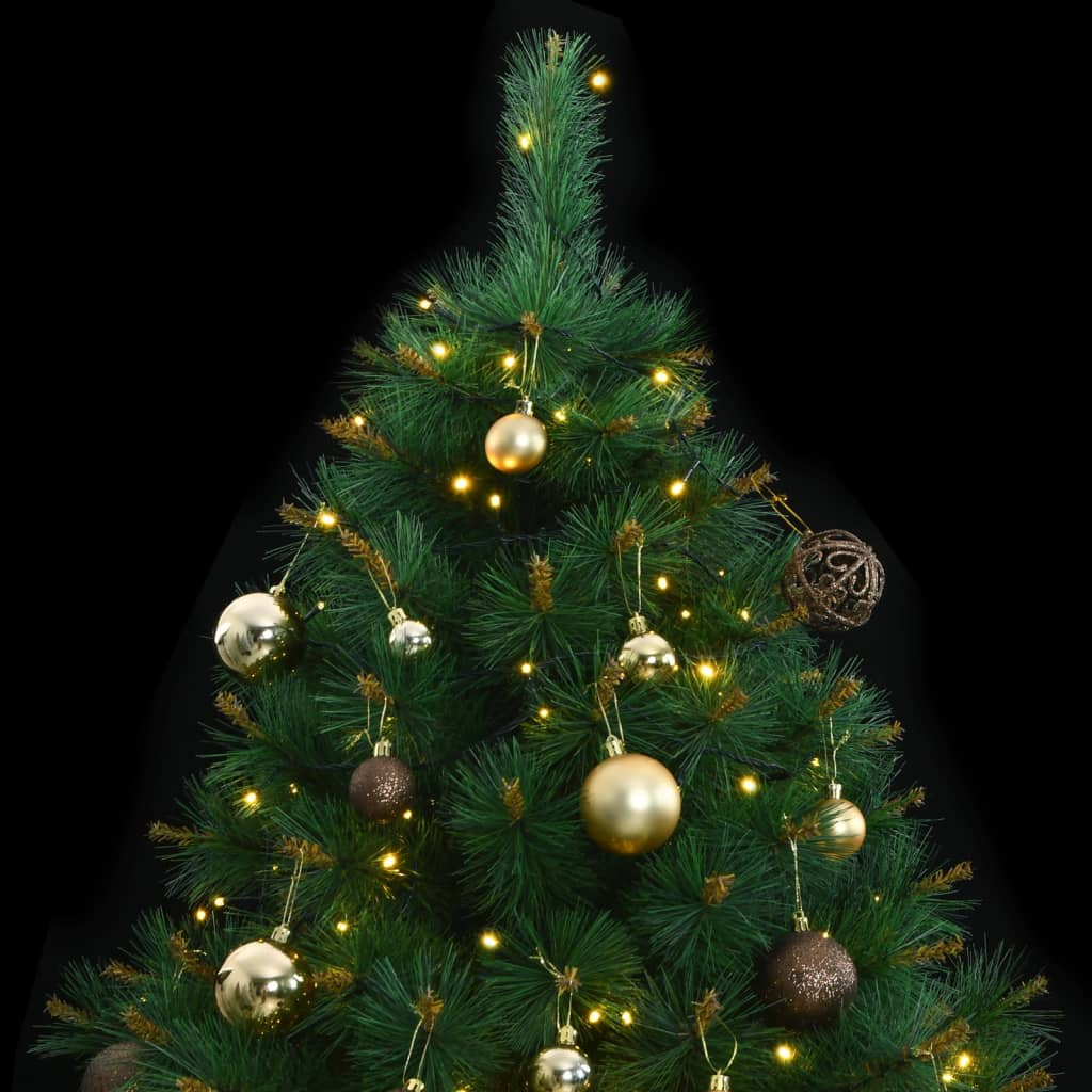 Artificial Hinged Christmas Tree 300 LEDs & Ball Set 82.7"