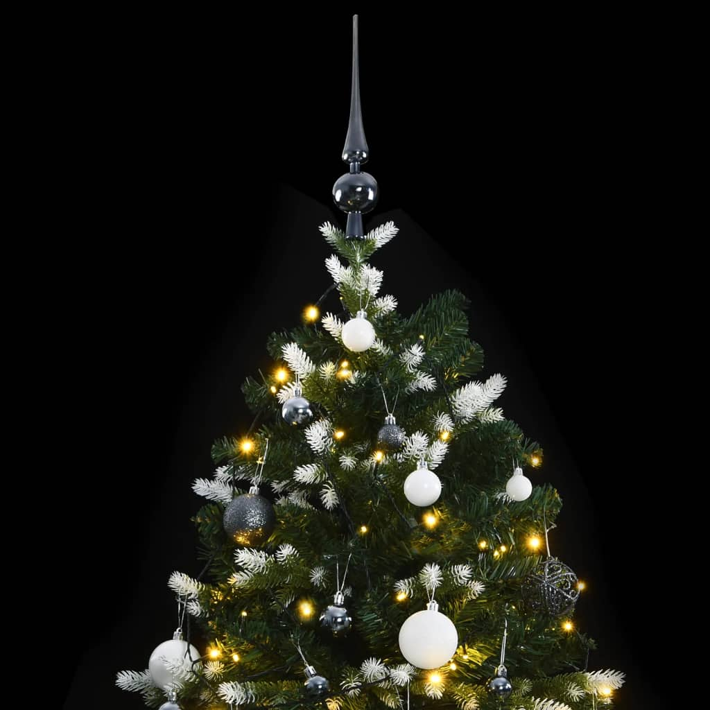 Artificial Hinged Christmas Tree 300 LEDs & Ball Set 82.7"