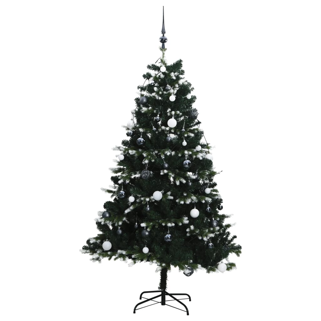 Artificial Hinged Christmas Tree 300 LEDs & Ball Set 82.7"