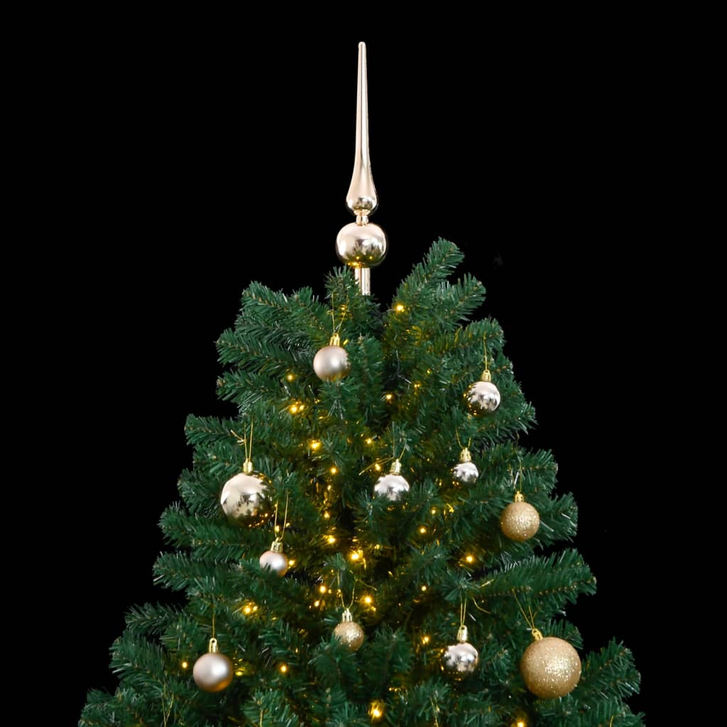 Artificial Hinged Christmas Tree 150 LEDs & Ball Set 59.1"