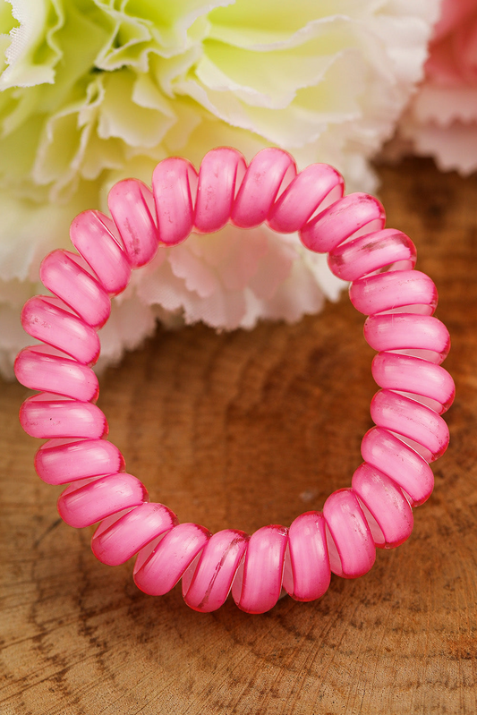 3 PCS Pink Phone Cord Hair Scrunchies