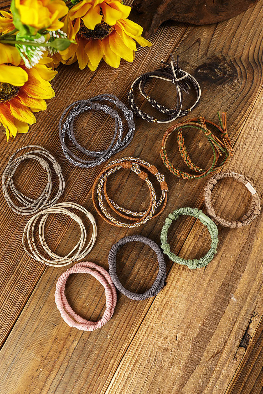 10pcs Boho Knotted Hair Ties