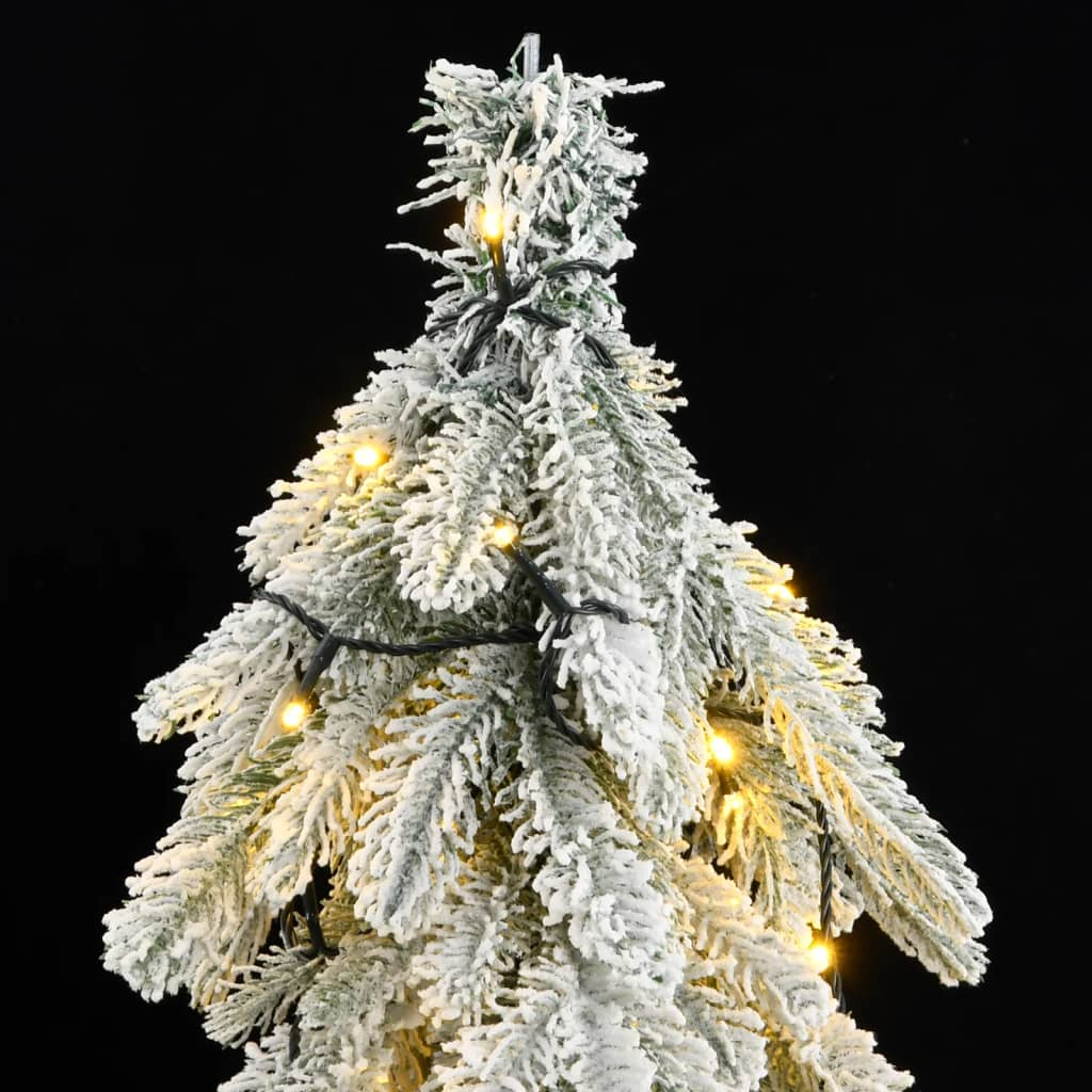 vidaXL Artificial Christmas Tree 150 LEDs & Flocked Snow 59.1"