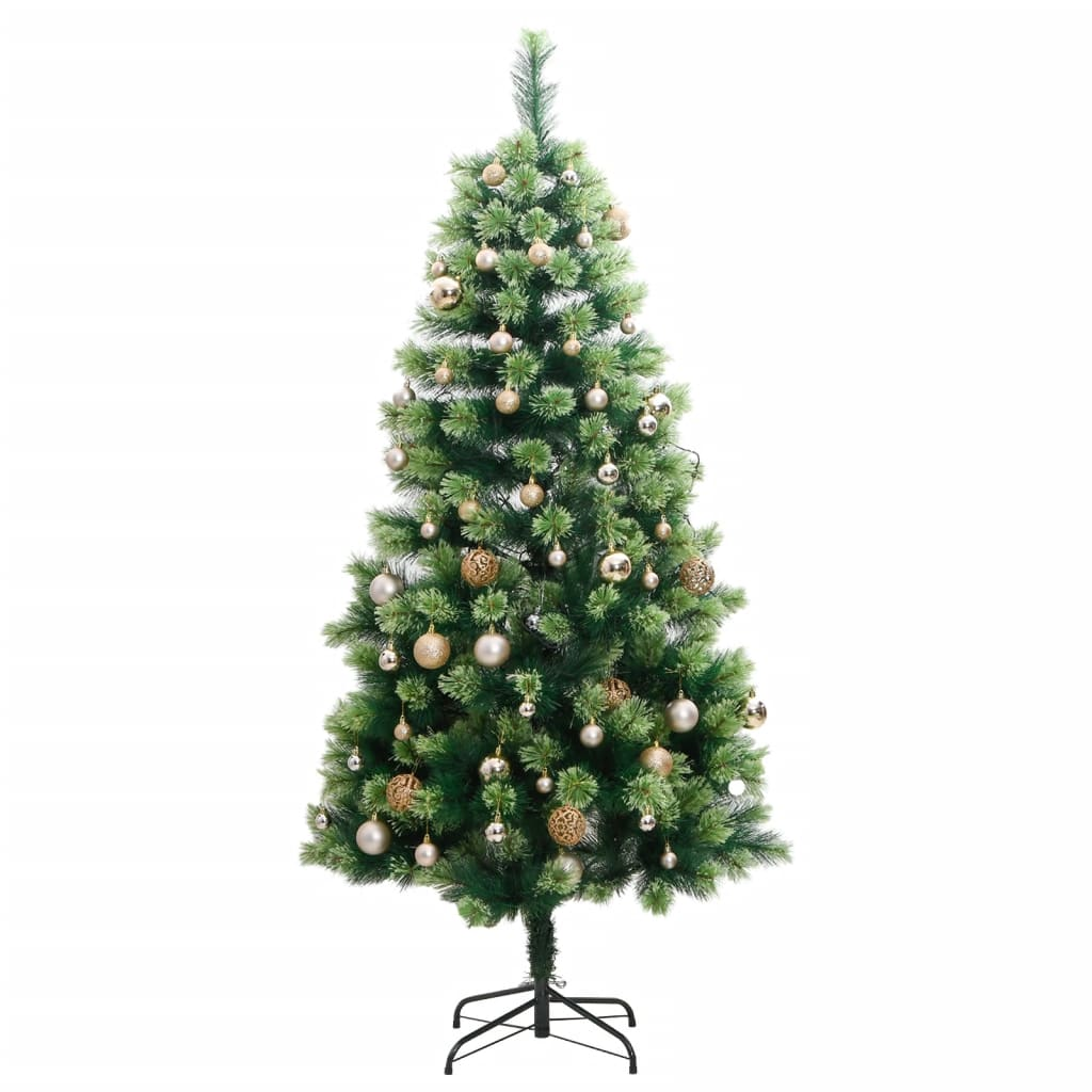 Artificial Hinged Christmas Tree 150 LEDs & Ball Set 59.1"