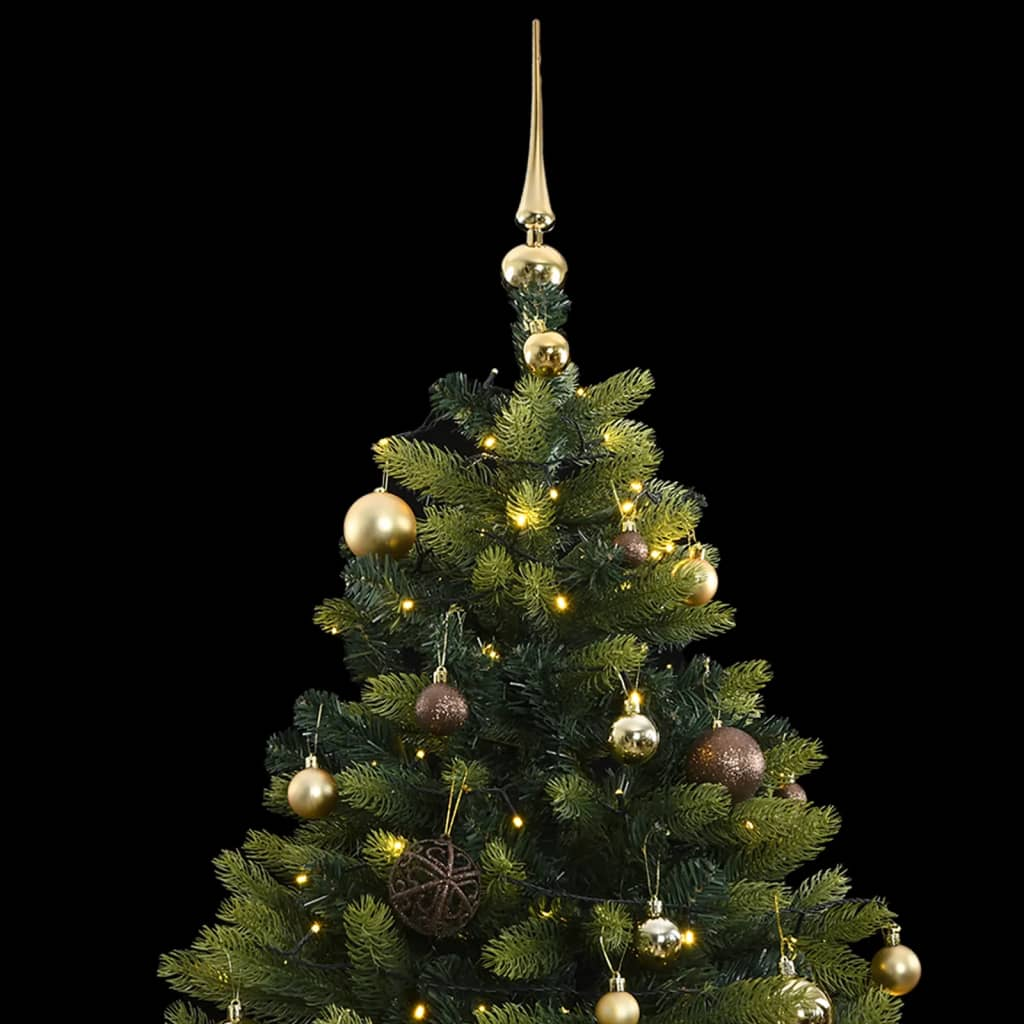 Artificial Hinged Christmas Tree 150 LEDs & Ball Set 59.1"