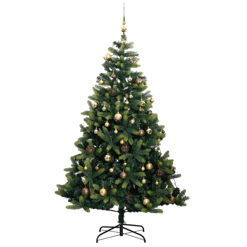 Artificial Hinged Christmas Tree 150 LEDs & Ball Set 59.1"