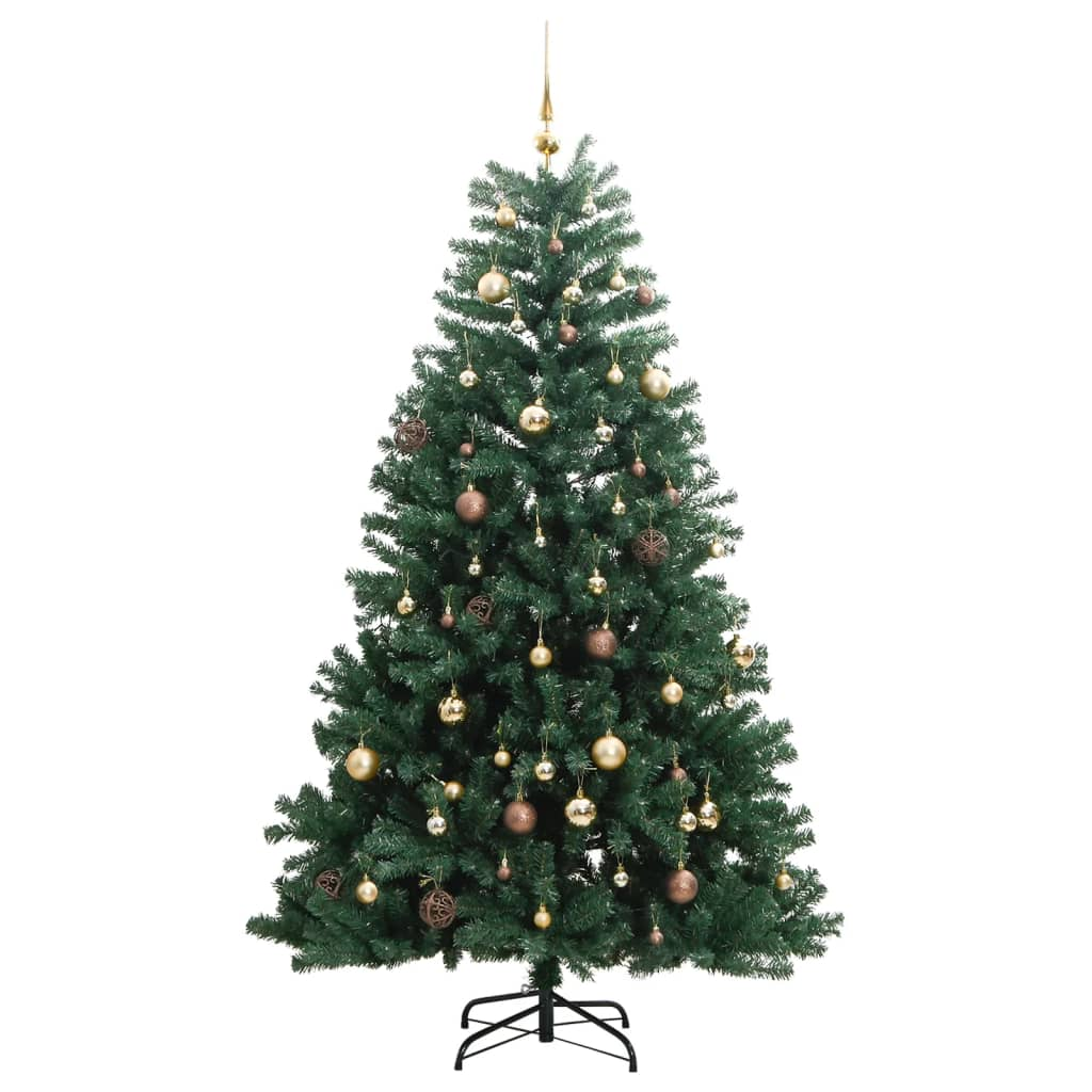 Artificial Hinged Christmas Tree 150 LEDs & Ball Set 59.1"