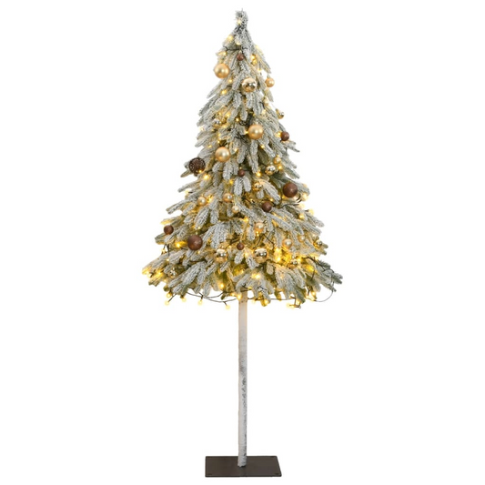 rtificial Christmas Tree 150 LEDs&Ball Set&Flocked Snow 59.1"