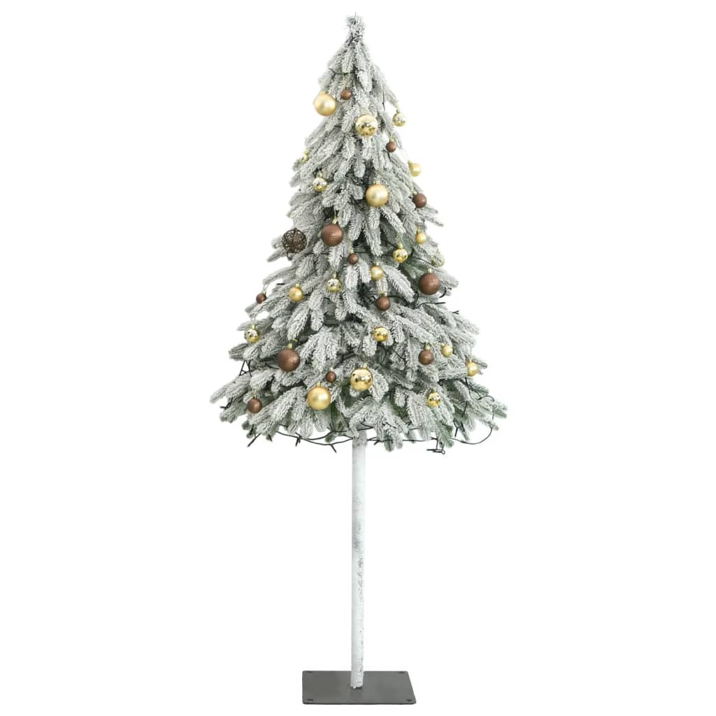 rtificial Christmas Tree 150 LEDs&Ball Set&Flocked Snow 59.1"