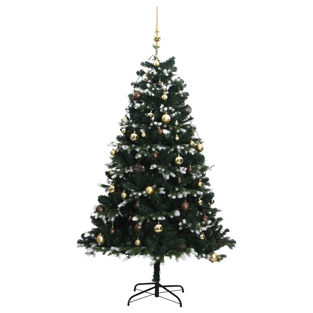 Artificial Hinged Christmas Tree 150 LEDs & Ball Set 47.2"