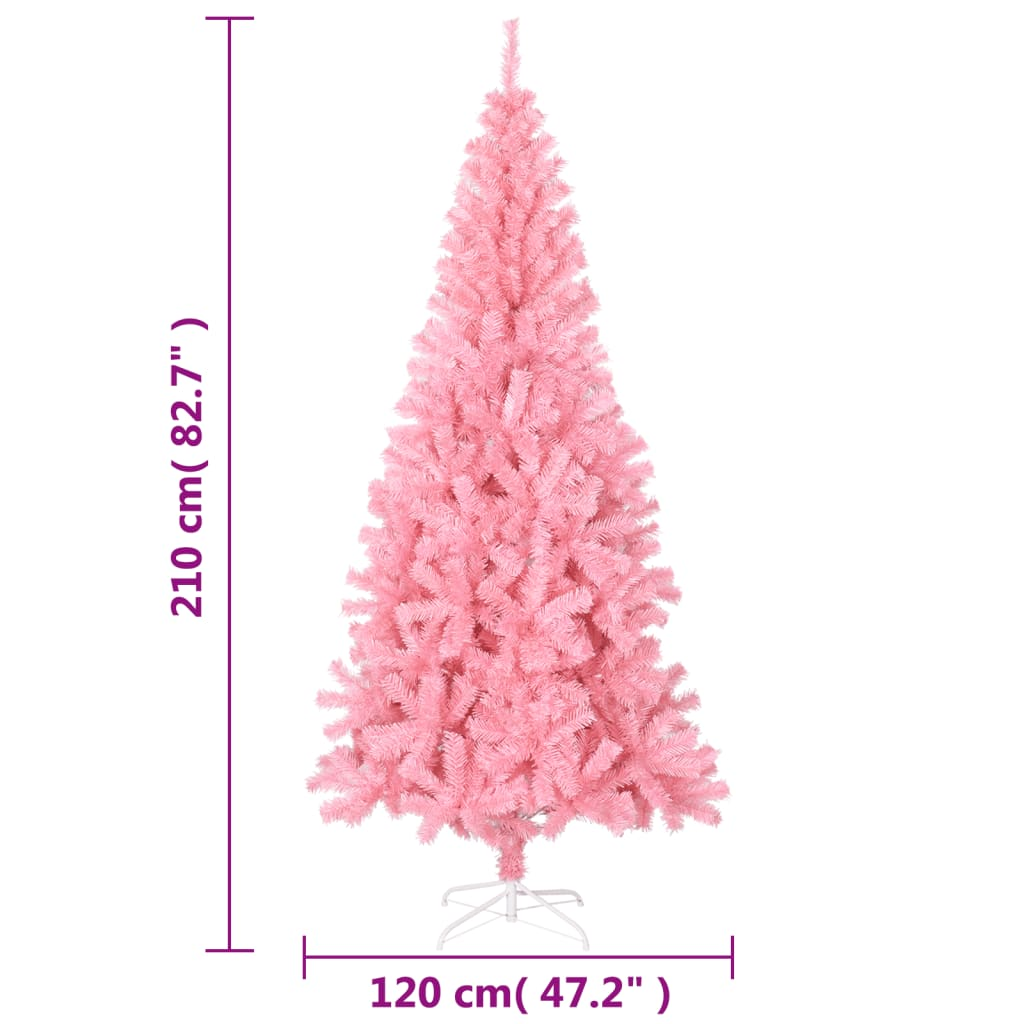 Artificial Christmas Tree with Stand Pink 7 ft PVC