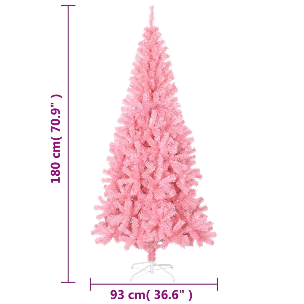 Artificial Christmas Tree with Stand Pink 6 ft PVC