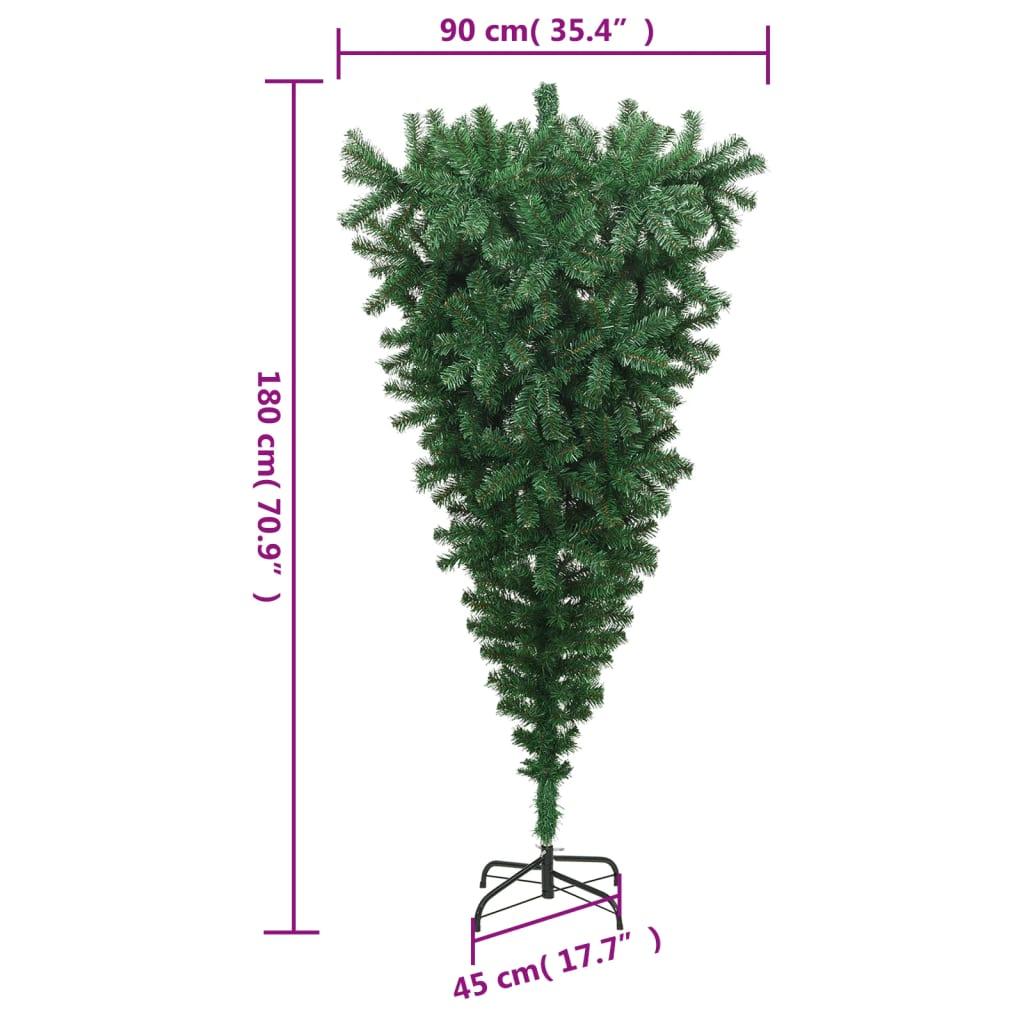 Upside-down Artificial Christmas Tree with Stand Green 6 ft