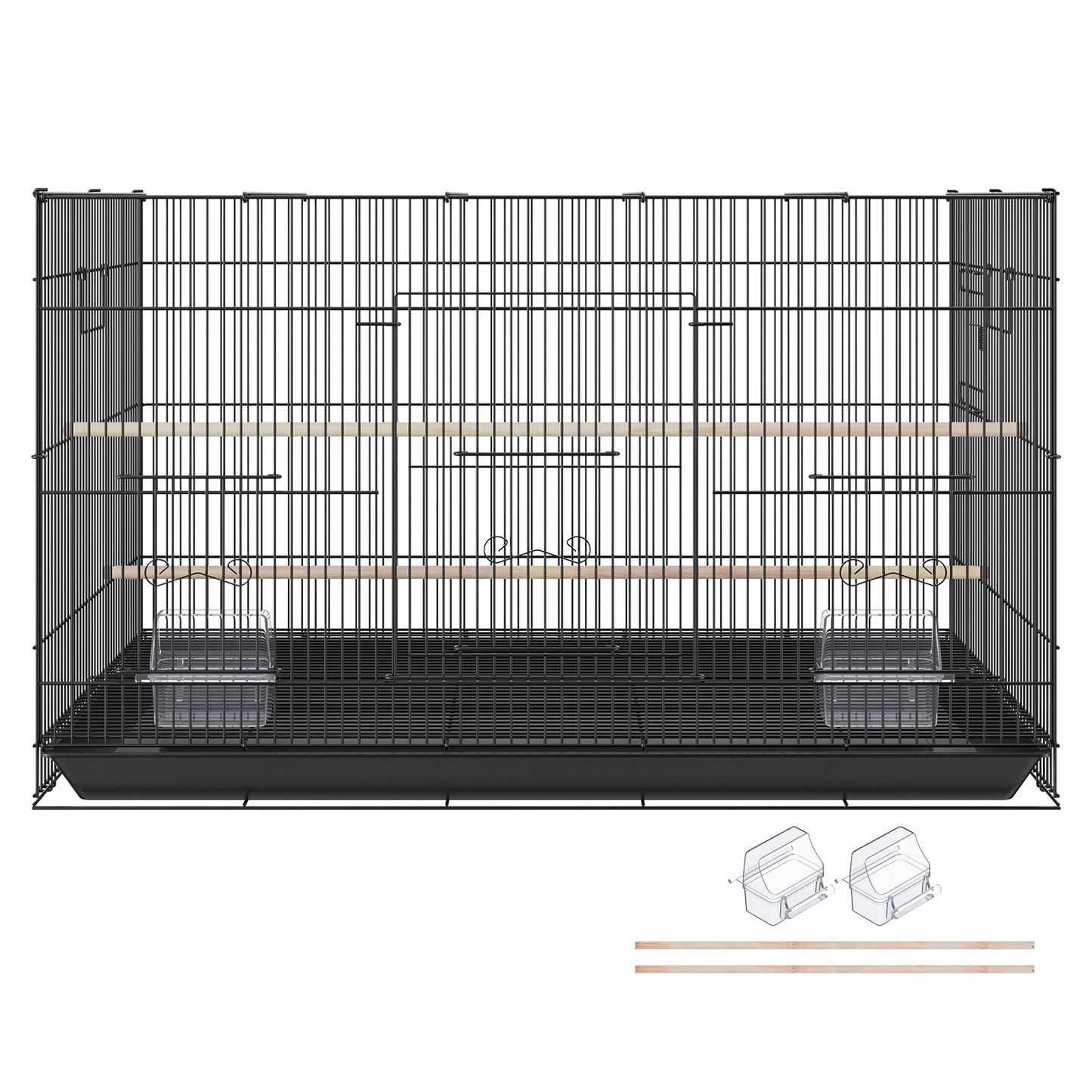 VEVOR 30 inch Bird Cage, Metal Large Parakeet Cages for Cockatiels Small Parrot Budgies Lovebirds Canaries, Pet Bird Cage with Rolling Stand and Tray