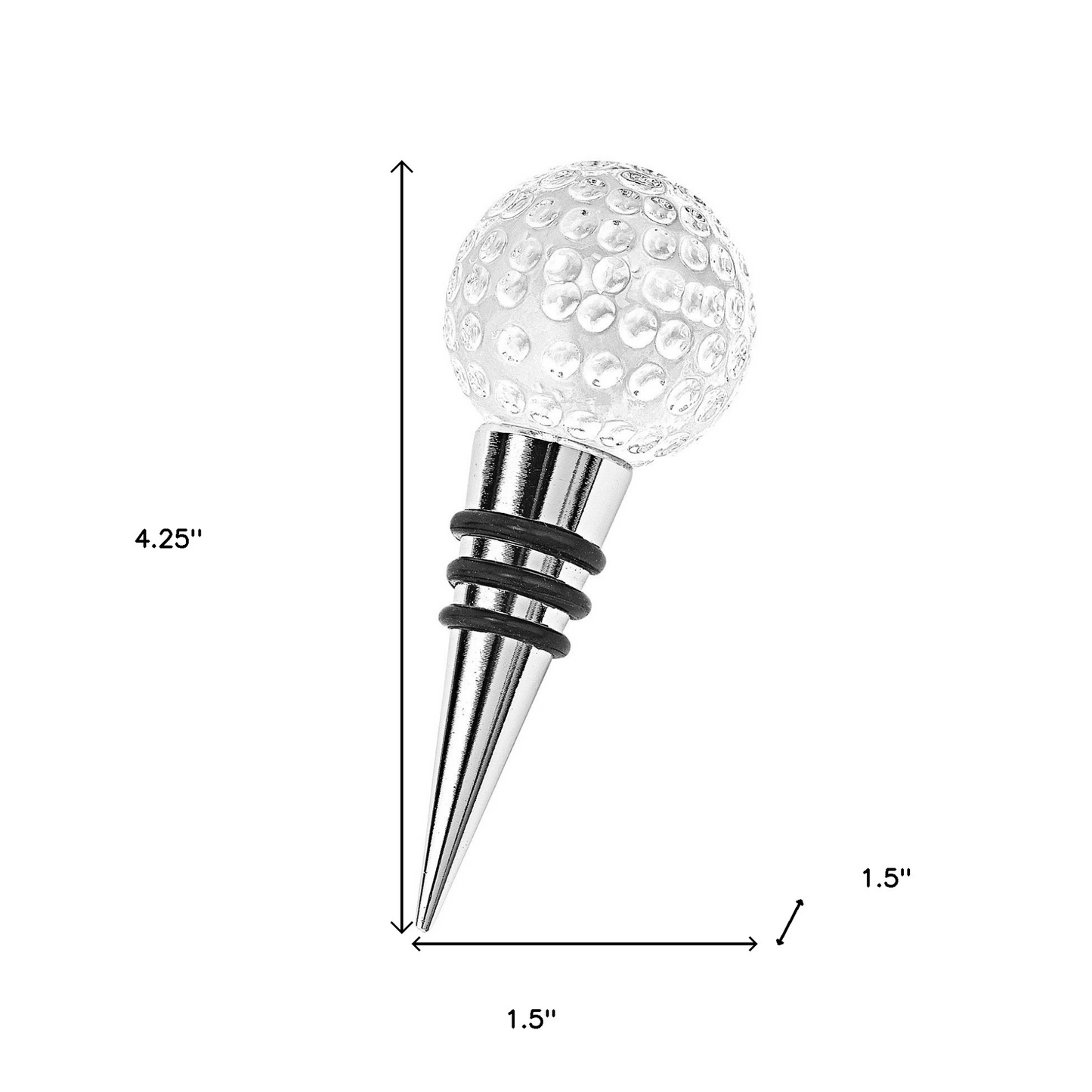 "Hand Crafted Crystal Golf Ball Bottle Stopper"