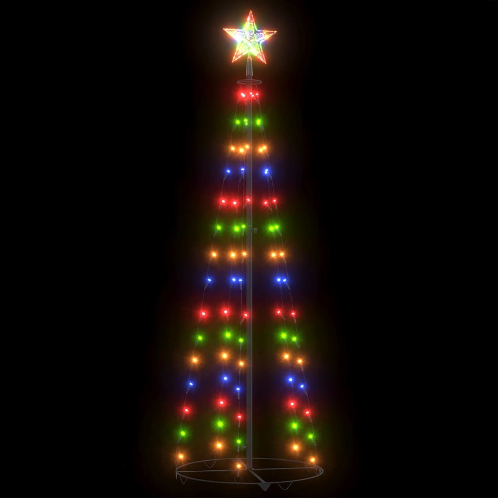 Christmas Cone Tree Colorful 84 LEDs Decoration 19.7"x59.1"