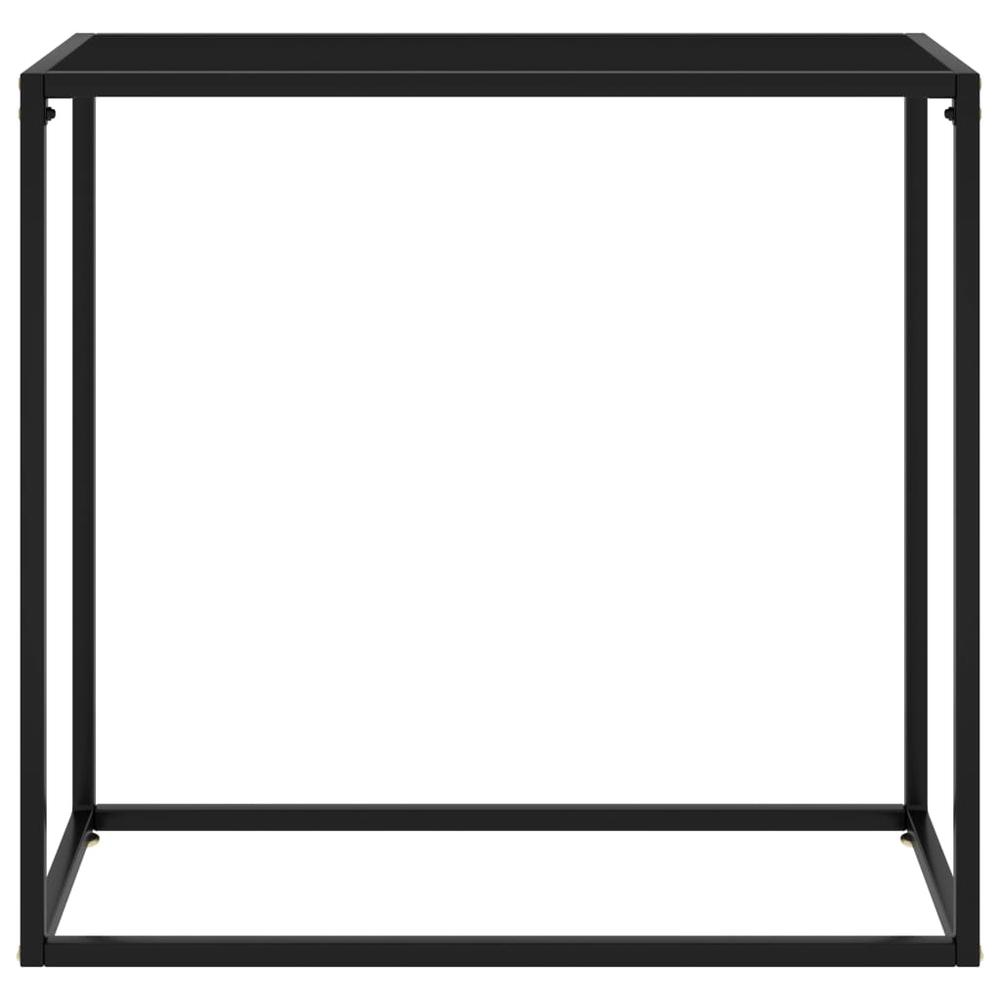 Console Table Black 31.5"x13.8"x29.5" Tempered Glass