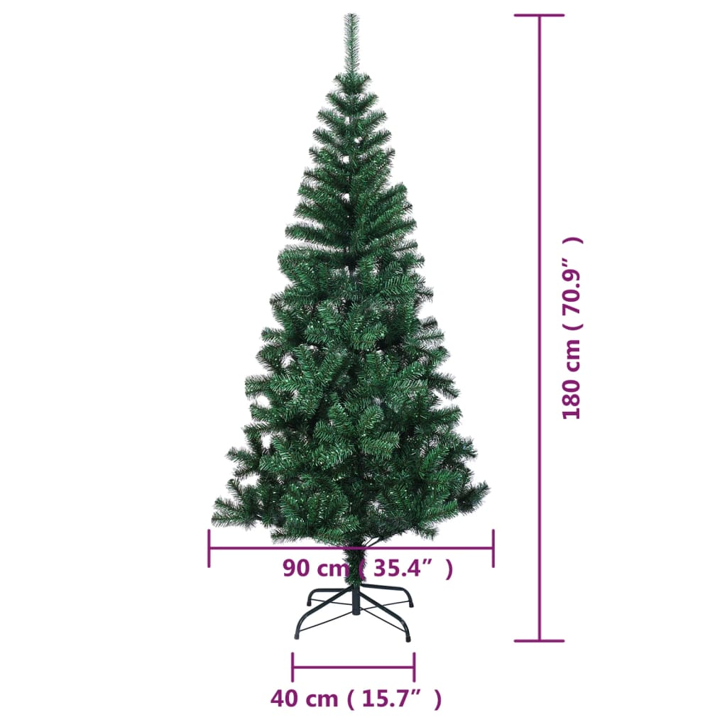 Artificial Christmas Tree with Iridescent Tips Green 6 ft PVC