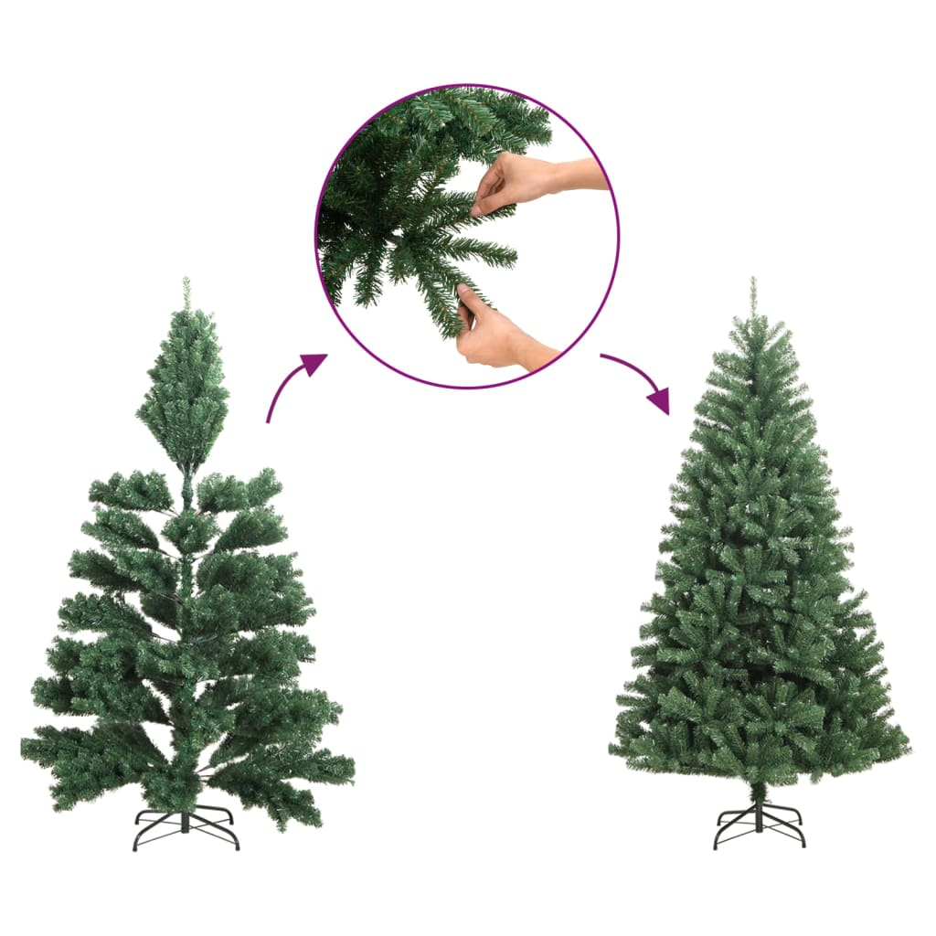 Artificial Christmas Tree with Flocked Snow Green 8 ft PVC