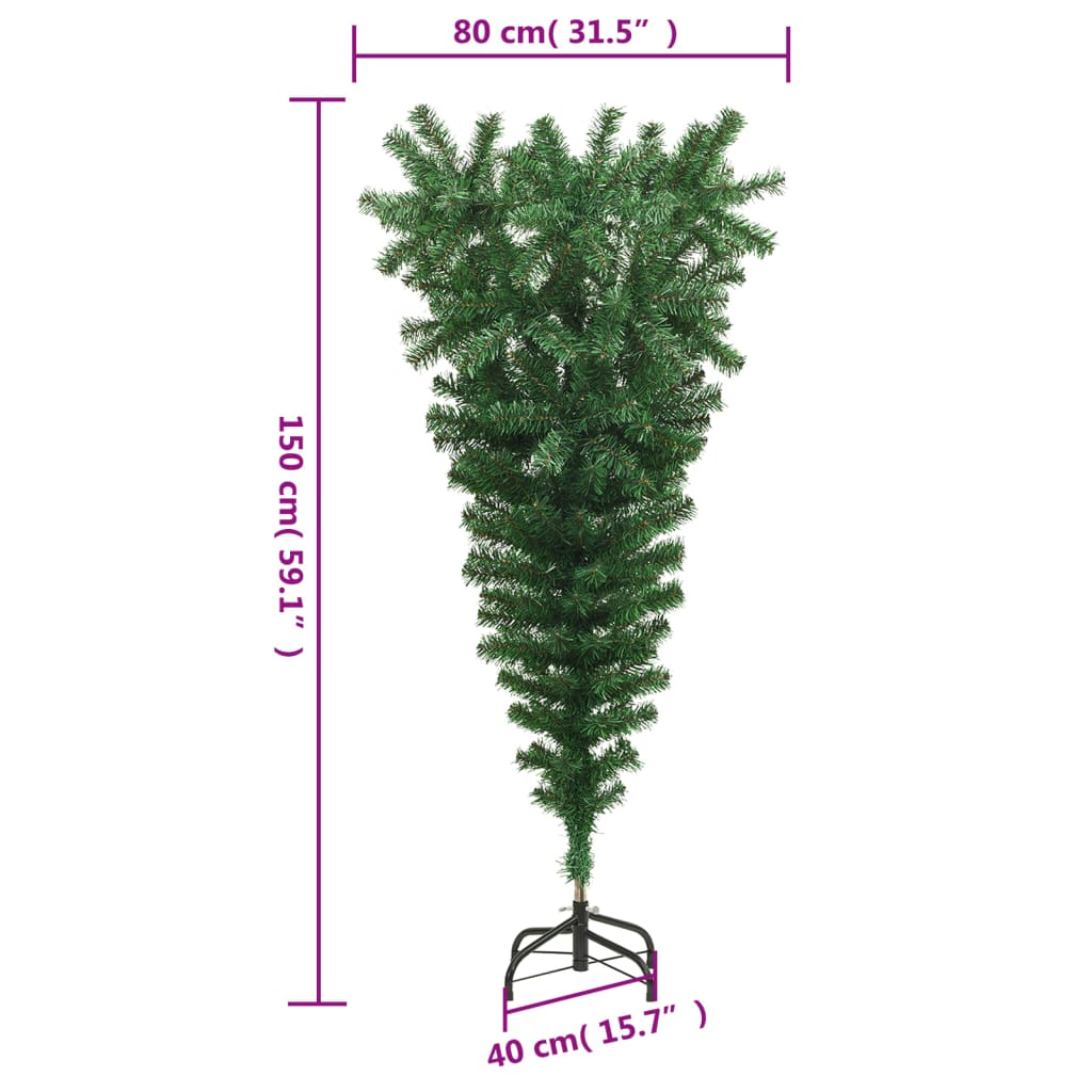 Upside-down Artificial Christmas Tree with Stand Green 5 ft