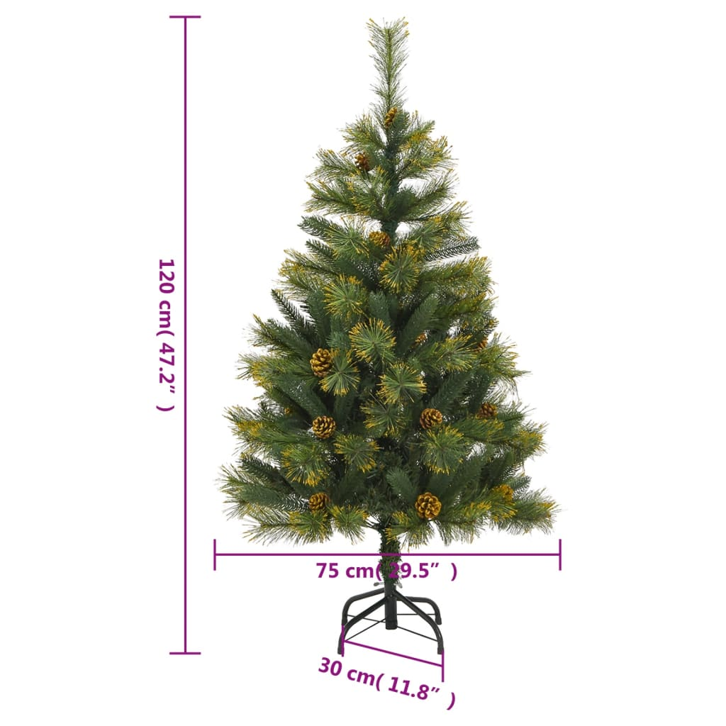 Artificial Hinged Christmas Tree with Cones 47.2"