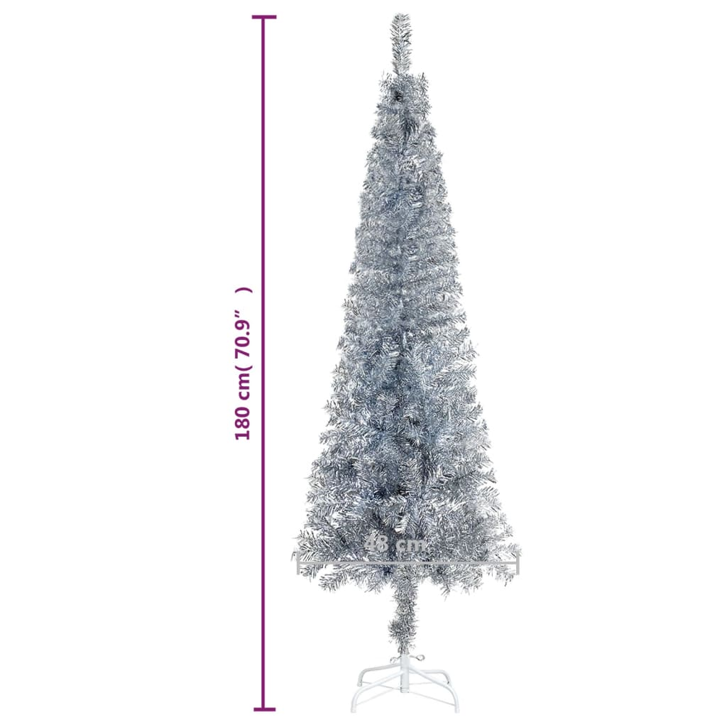 Slim Christmas Tree Silver 6 ft