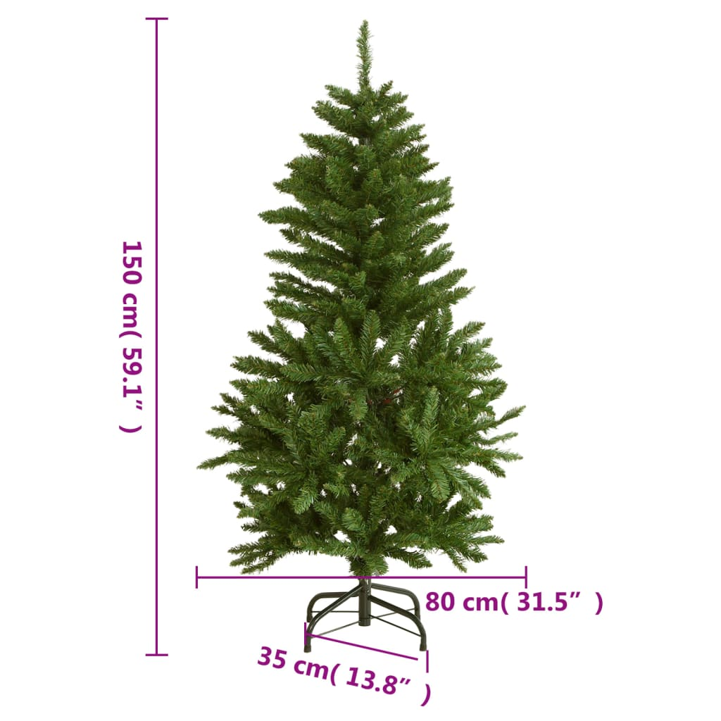 Artificial Hinged Christmas Tree with Stand Green 59.1"