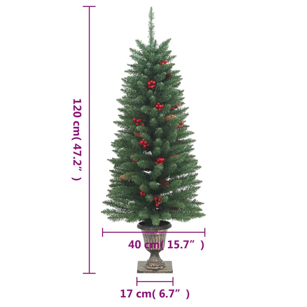 Artificial Christmas Trees 2 pcs 100 LEDs Green 47.2"