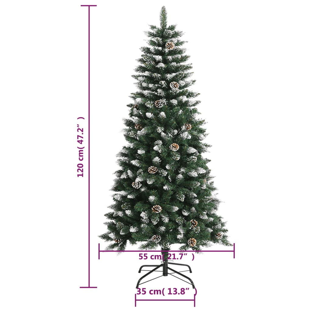 vidaXL Artificial Christmas Tree with Stand Green 47.2" PVC